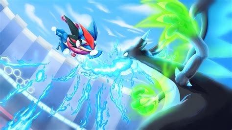 ash greninja vs mega charizard x wallpaper|Awesome Greninja vs Charizard Wallpapers .